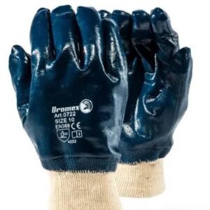 WEB-TLCS-GLOVENIT #1. Glove Blue Knit Wrist Nitrillie 0722 -Dromex-