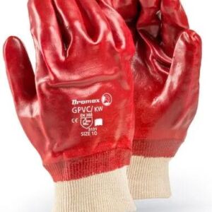 WEB-TLCS-CLOVEPVCKW #1. Glove PVC Red Std Duty GPVC/KW -Dromex-
